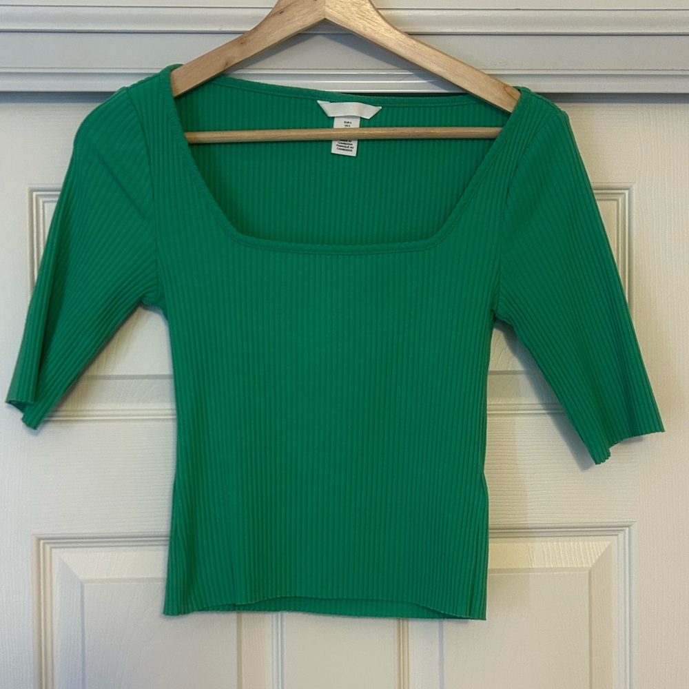 H&M Vibrant Green Ribbed Top